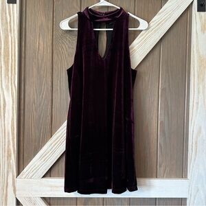 Do + Be Purple Crushed Velvet Swing Dress